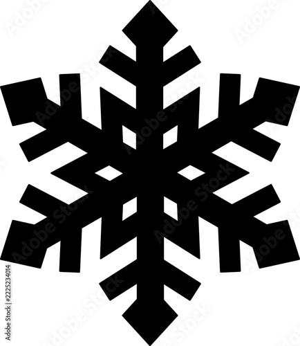 Simple Bold snowflake silhouette vector icon isolated.
geometric winter snow crystal shape for holiday design. SVG.