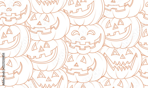 Seamless Halloween Jack-O-Lantern Pattern. Happy Halloween concept.