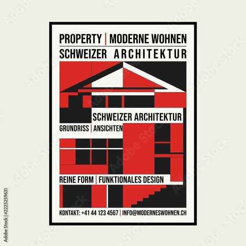 Swiss Modern Architecture Design Graphic Poster