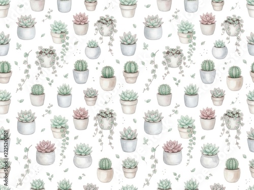 Delicate watercolor seamless pattern of blooming tulips, vintage teapots, woodland animals, acoustic instruments, and baby nursery toys