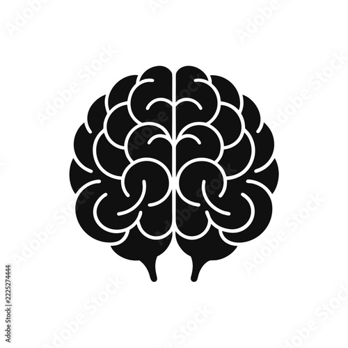 Human brain silhouette a black icon on a white background