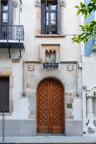 old wooden door in the old town