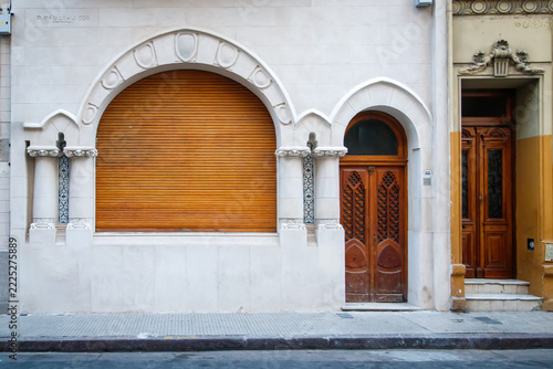 old wooden door in a stone wall