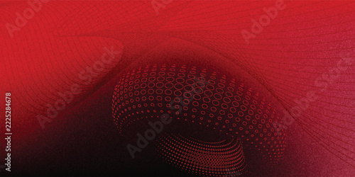 Bright red mesh gradient on a black background, rich and vivid, reminiscent of pulsating neon light in the twilight. The vivid red dominates the upper area, gradually darkening as it descends.