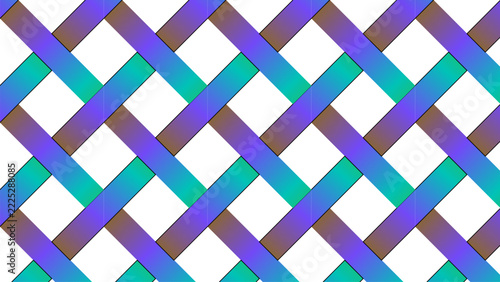 Colorful Woven Plaid Pattern with Diagonal Stripes