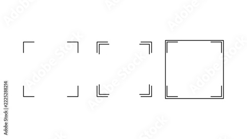 Black Geometric Corner Borders and Framing Elements Set