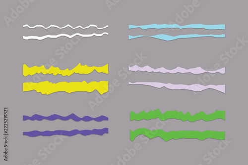 Wavy Lines Set with Various Colors and Styles. Abstract Graphic Design Elements Featuring Collection, Vector
