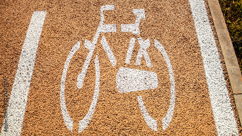 Bicycle Symbol Painted on Road Surface