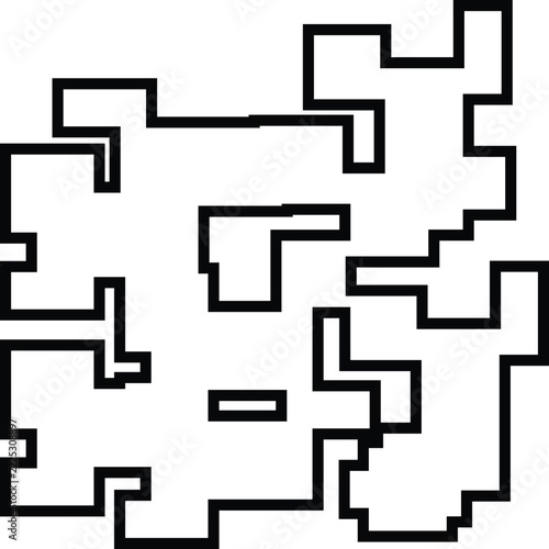 Modern geometric maze pattern in black and white Vector, illustration