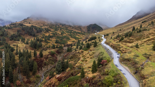 Mountain road over the Sölk Pass in Styria, Austria