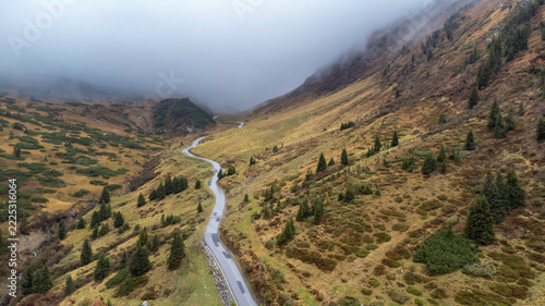 Mountain road over the Sölk Pass in Styria, Austria
