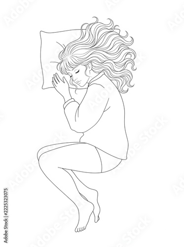 sleeping girl sketch 