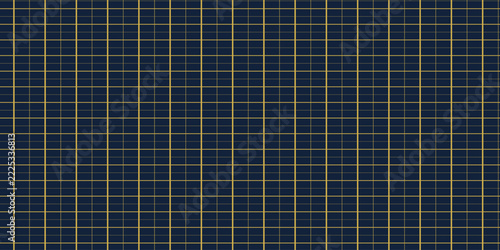 Elegant navy blue tartan pattern with subtle thin yellow intersecting stripes background material decorative