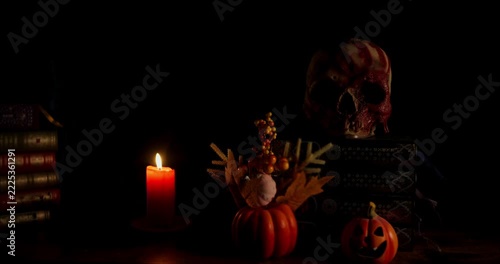 Halloween books in the night