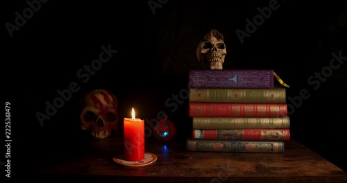 Books and skeletons Halloween night