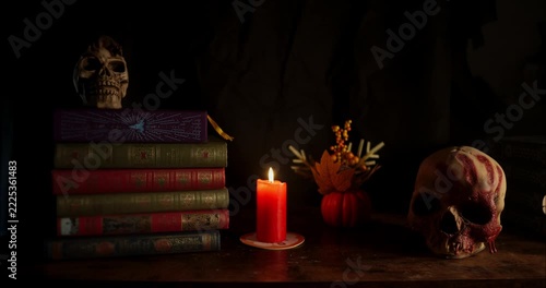A Halloween Horror Literature Scene