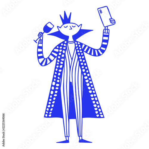 Vampire Taking Selfie With Wine