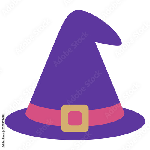 Witch hat icon spooky Halloween magic and wizard costume