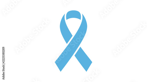 Light blue awareness ribbon icon symbol for prostate cancer and men health support.