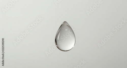 Single Clear Water Drop Isolated On Neutral Background Water Drop