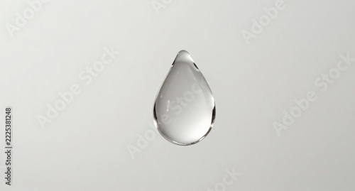 Single Clear Water Drop Isolated On Neutral Background Water Drop Liquid