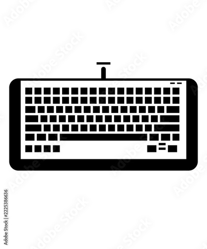 Advanced Mechanical Keyboard Vector Icon - Monochrome Computer Hardware Pictogram