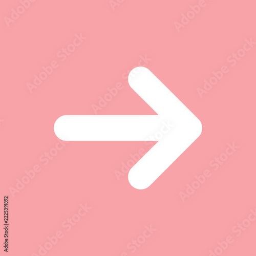 Right arrow icon featuring white directional symbol on pink square background