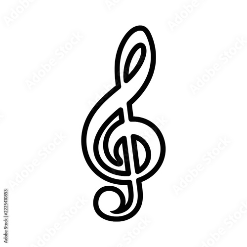 Black and White Treble Clef Music Symbol