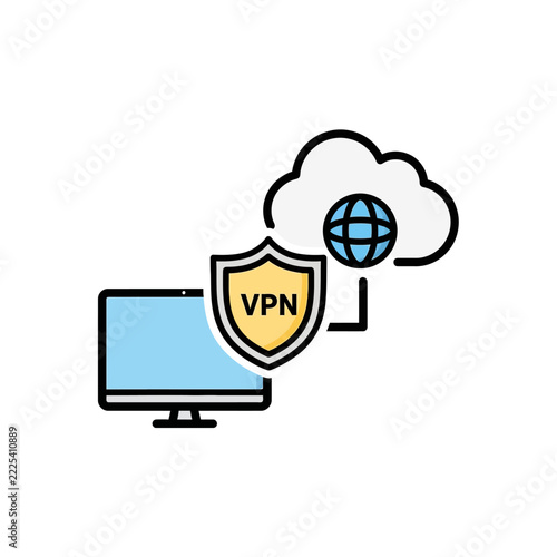 Computer VPN Network Security Connection Icon