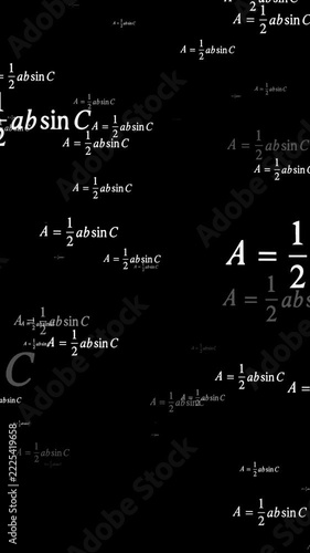 Scientific math vertical, math theory formulas isolated flying alpha channel animation Vertical Mathematics formula equation dynamically animate background 4K video