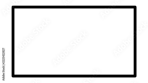 Dark Teal Rectangular Frame with Red Curved Corner Decorations and White Border
