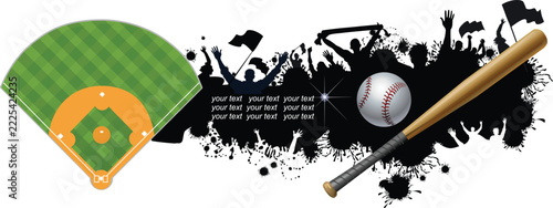 The Baseball: Feld, bat, baseball ball