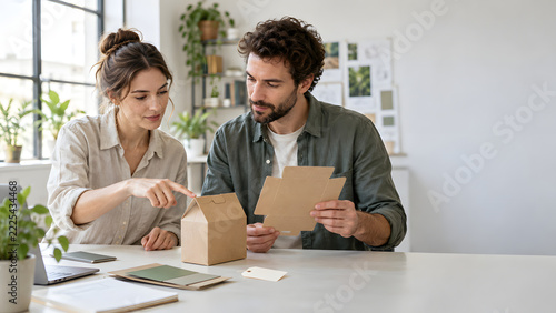 Colleagues Reviewing a Reusable Packaging Prototype