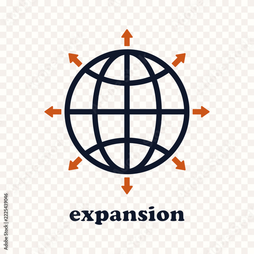 Planet symbol. Concept of global communications business.