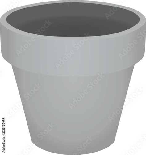 Grey flower pot. vector illustration