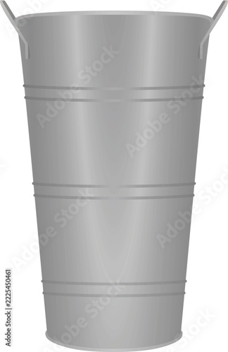 Empty grey bucket. vector illustration