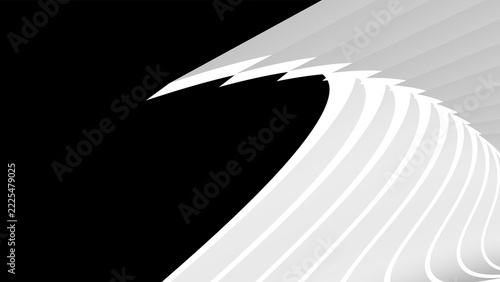 Minimalist black and white abstract wave pattern design