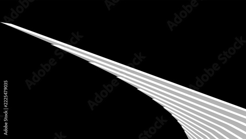 Modern abstract white and gray geometric lines on black background