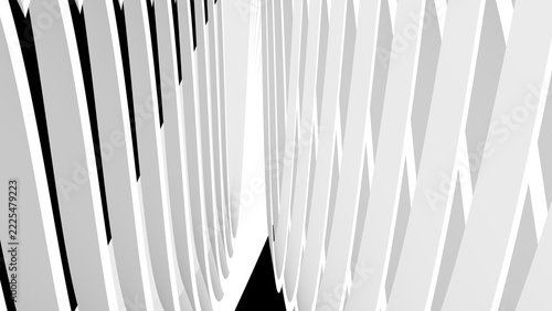 Modern geometric abstract design with sharp black lines on gray background