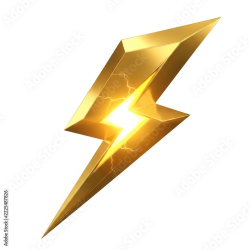 Yellow lightning bolt flash icon with glow effect