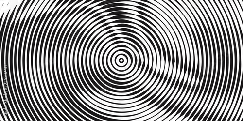 Obraz na plátně Black concentric circle background