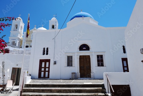 The white church of Seis Campanas de Megalochori