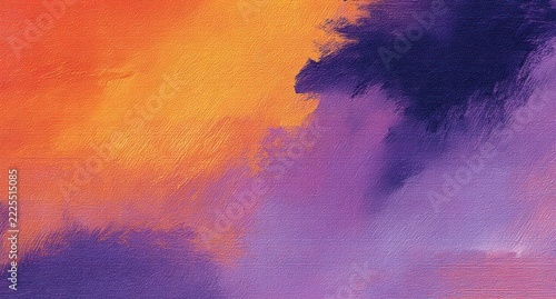 Abstract orange purple oil painting background