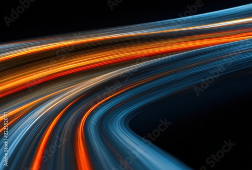 Abstract curved wave fluid motion background