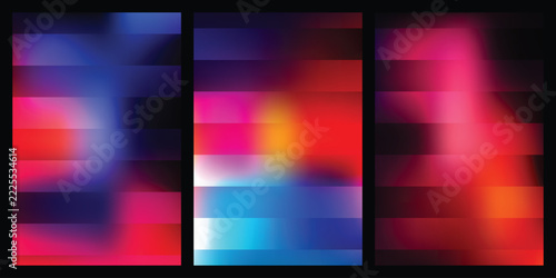 Abstract Neon Gradient Color Strips Background with Vibrant Pink Blue Red and Orange Light Effects