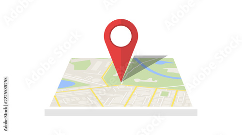 Map with Red Location Pin