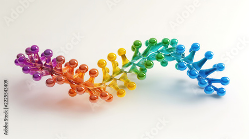 Multicolor DNA Model Isolated on White Background
