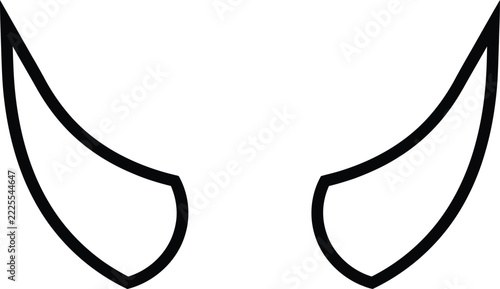 Curved horn silhouettes on a white background
