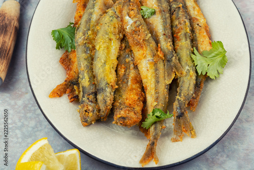 Golden Fried Capelin with Fresh Herbs