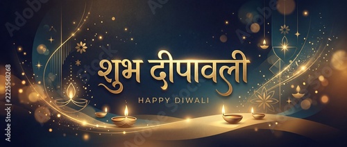 Shubh Deepawali Background with Greetings